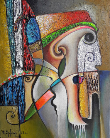 Armenian old king - Argishti (40x50cm) 绘画 标题为“Armenian old king -…” 由Serkhach, 原创艺术品, 丙烯 安装在木质担架架上