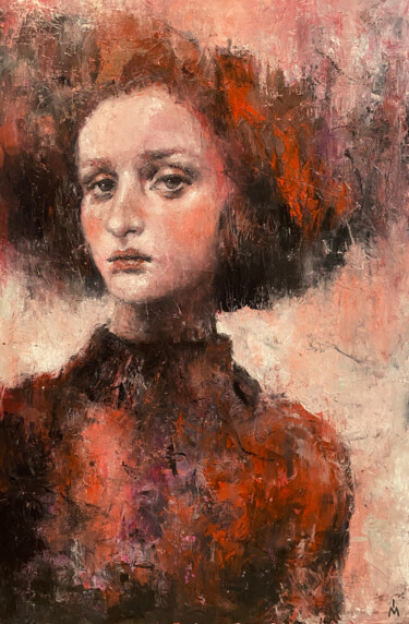 绘画 标题为“RED BIRCH” 由Margarita Ivanova, 原创艺术品, 油 安装在木质担架架上