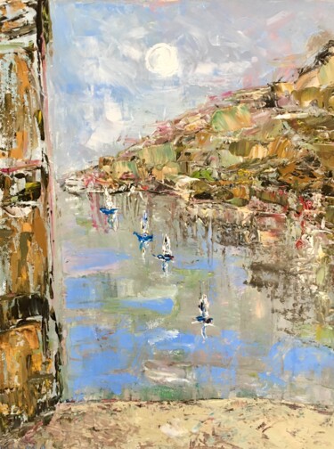 Italy Seascape Oil Painting On Canvas Original Signed Pintura titulada "Italy Seascape Oil…" por Vilma Gataveckiene, Obra de arte original, Oleo