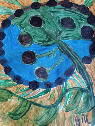 Peinture intitulée "Carapace" par Messaouda Bellout, Œuvre d'art originale, Acrylique