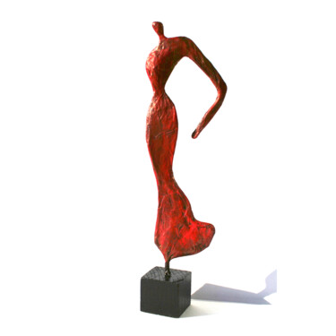Petite danseuse rouge épurée Escultura intitulada "Petite danseuse rou…" por Vanessa Renoux, Obras de arte originais, Papel
