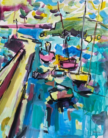 Peinture intitulée "Portivy 37" par Jean-François Groisy, Œuvre d'art originale, Gouache