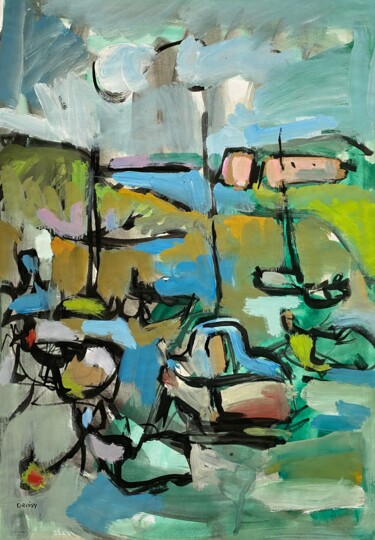 Peinture intitulée "Portivy 40" par Jean-François Groisy, Œuvre d'art originale, Gouache