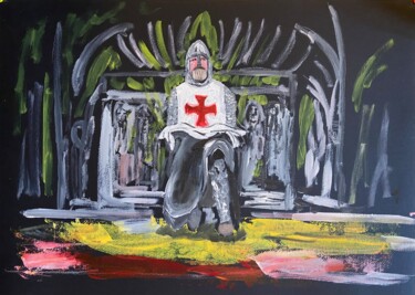 Painting titled "Il templare" by Mario Pratesi, Original Artwork, Oil