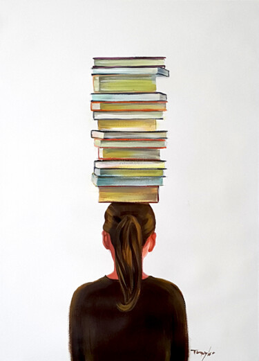 Malerei mit dem Titel "Books i read this s…" von Trayko Popov, Original-Kunstwerk, Acryl