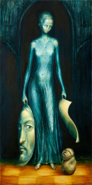 Peinture intitulée "Time Records" par Marijana Rakićević, Œuvre d'art originale, Huile Monté sur Châssis en bois