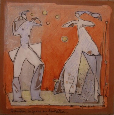 Fanfan ou la guerre en dentelles Painting titled "Fanfan ou la guerre…" by Sylvie Serre, Original Artwork, Acrylic