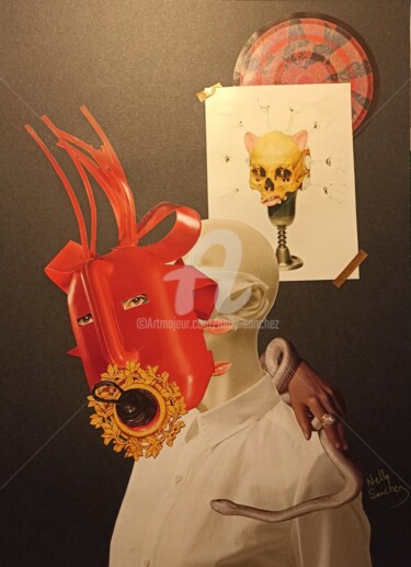 拼贴 标题为“Portrait de famille” 由Nelly Sanchez, 原创艺术品, 拼贴
