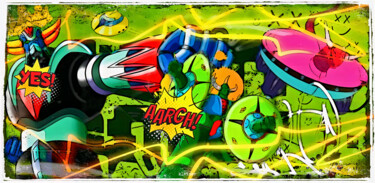 绘画 标题为“goldorak double imp…” 由Dominique Kleiner, 原创艺术品, 数字油画