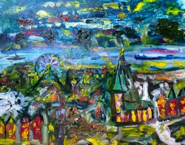 「Weihnachtsmarkt in…」というタイトルの絵画 Klaus Professor Stoppelによって, オリジナルのアートワーク, オイル