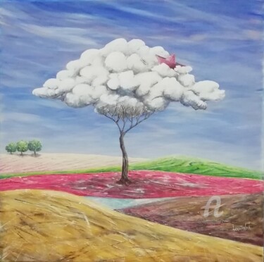 Painting titled ""Fragilità terrena"" by Donato Larotonda, Original Artwork, Acrylic Mounted on Wood Stretcher frame