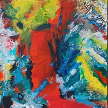 Painting titled "Avatar 5" by Odile Degand, Original Artwork, Acrylic Mounted on Wood Stretcher frame
