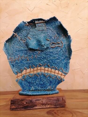Sculpture titled "Eclipse" by Gaetan Gasc, Original Artwork, Ceramics Mounted on Other rigid panel
