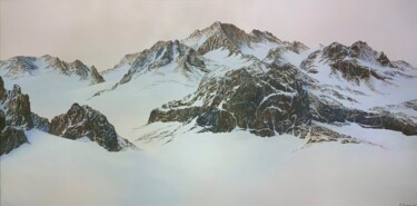 Painting titled "Haute montagne" by Patrick Egger, Original Artwork, Acrylic Mounted on Wood Stretcher frame