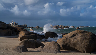 Brignogan, Phare de Pontusval. Photographie intitulée "Brignogan, Phare de…" par Thierry Martin, Œuvre d'art originale, Photographie numérique