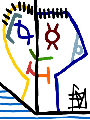 数字艺术 标题为“figure en coin” 由Franck Vidal, 原创艺术品, 数字油画