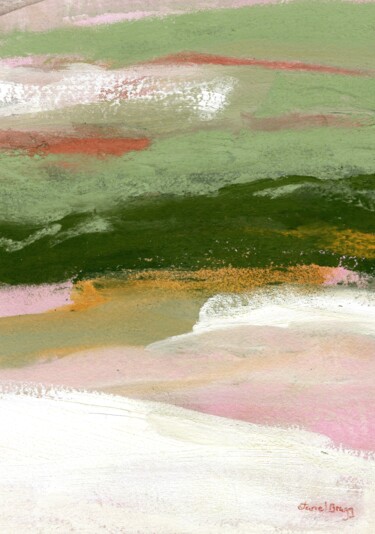 Landscape with Green, Gold and Pink II