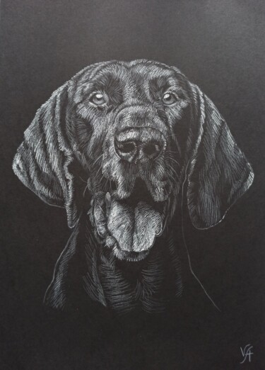GERMAN SHORTHAIRED POINTER - small drawing, original gift Dibujo titulada "GERMAN SHORTHAIRED…" por Alona Vakhmistrova, Obra de arte original, Lápiz