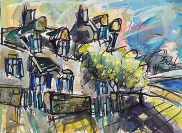 Painting titled "Portivy 49" by Jean-François Groisy, Original Artwork, Gouache