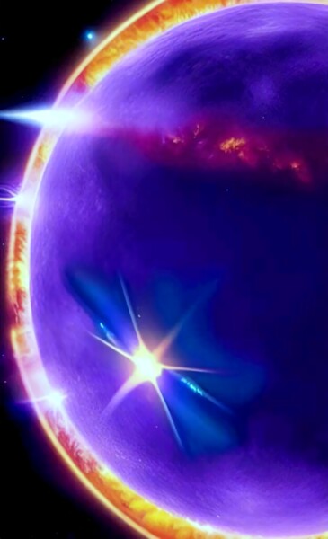Digital Arts titled "STAR BURST IN SPACE…" by Mahesh Tolani, Original Artwork, Digital Painting