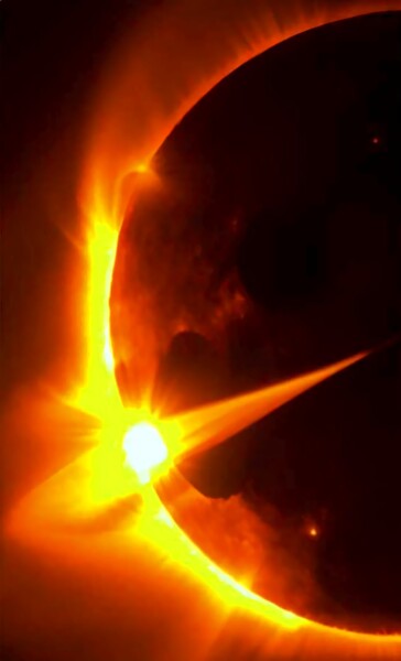 Digital Arts titled "BURNING PLANET IN S…" by Mahesh Tolani, Original Artwork, Digital Painting