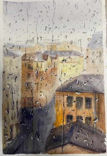 Painting titled "Saint Petersburg" by Irina Maiakina, Original Artwork, Watercolor