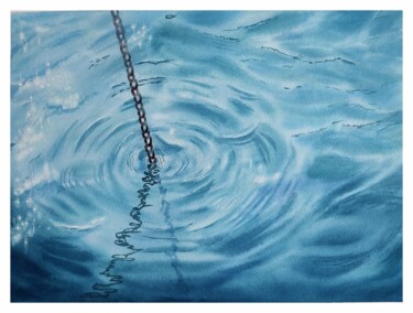 Painting titled "Пластика волн" by Tatiana Chernetsova, Original Artwork, Watercolor