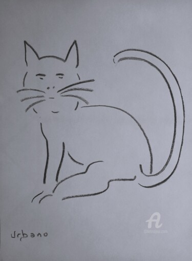 图画 标题为“La chatte” 由Roberto Urbano, 原创艺术品, 木炭