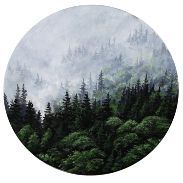 제목이 "Foggy forest in the…"인 미술작품 Yulia Zhdanovich (MiliArt)로, 원작, 아크릴
