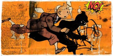 绘画 标题为“tintin au pays d he…” 由Dominique Kleiner, 原创艺术品, 数字油画