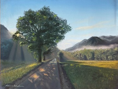 Peinture intitulée "morning walk.  past…" par Natalia Balashova. Pastelist., Œuvre d'art originale, Pastel