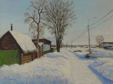 Pintura titulada ""Улица"" por Andrei Abramov (Andrei Liumes), Obra de arte original, Oleo