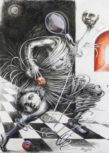 Selfdiscipline 2 Disegno intitolato "Selfdiscipline 2" da Marijana Rakićević, Opera d'arte originale, Inchiostro