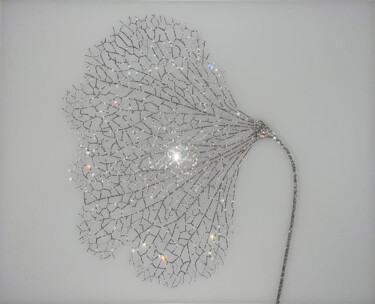 Декоративное ювелирное панно Dry Leaf 4 black Pittura intitolato "Декоративное ювелир…" da Natalia Komar, Opera d'arte originale, Fotografia digitale Montato su Plexiglass