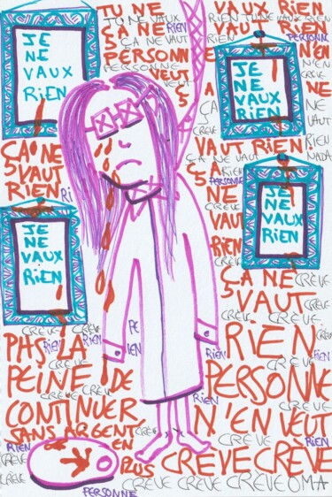 图画 标题为“Ça ne vaut rien” 由O.M.A., 原创艺术品, 标记