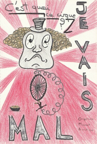 Dessin intitulée "Le Clown" par O.M.A., Œuvre d'art originale, Crayon