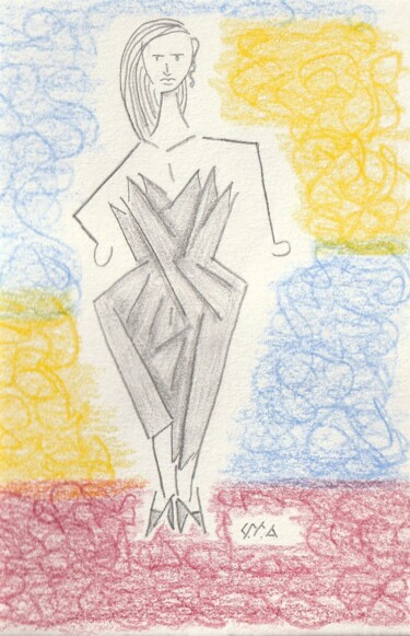 Dessin intitulée "Modèle" par O.M.A., Œuvre d'art originale, Crayon
