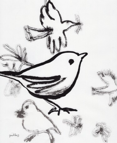 Sparrow in Sumi Ink