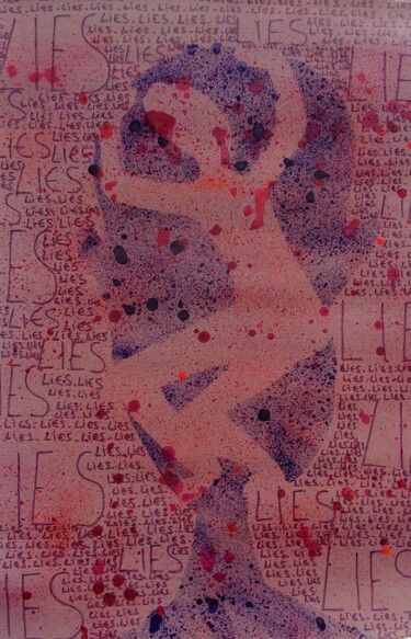 Painting titled "Lies" by O.M.A., Original Artwork, Acrylic