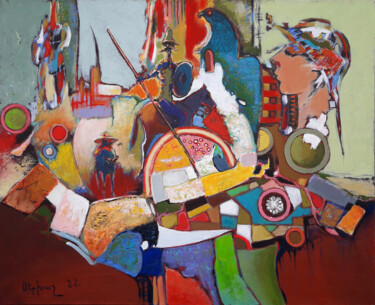 Malerei mit dem Titel "The knight's dream…" von Serkhach, Original-Kunstwerk, Öl Auf Keilrahmen aus Holz montiert