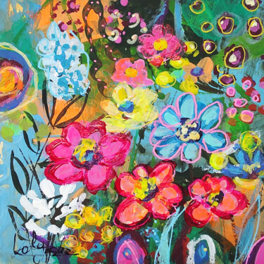 Painting titled "Flowers abstract mi…" by Natalya Volynska, Original Artwork, Acrylic