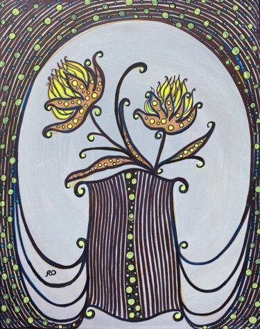 Original painting “Vase of the Wonderland” Painting titled "Original painting “…" by Olga Rokhmanyuk (ROArtUS), Original Artwork, Acrylic
