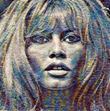 绘画 标题为“Brigitte Bardot 2” 由Tony Rubino, 原创艺术品, 丙烯 安装在木质担架架上