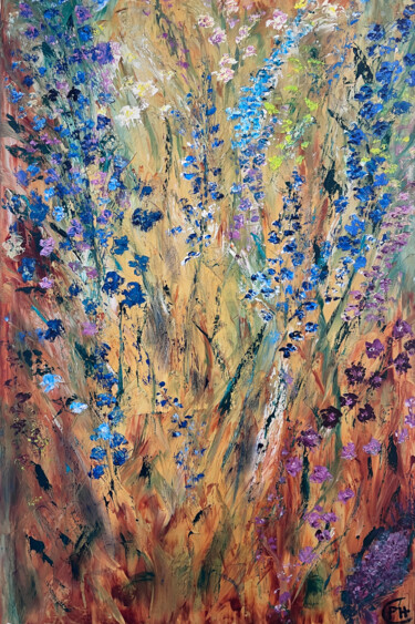 Painting titled "IN SUMMER" by Philippe Ceulemans, Original Artwork, Oil