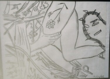 Dessin intitulée "Reveries" par Claudie Savelli (CLAUDIE-SAVELLI-CLAUDIA), Œuvre d'art originale, Fusain Monté sur Carton