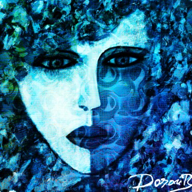 Digital blue face