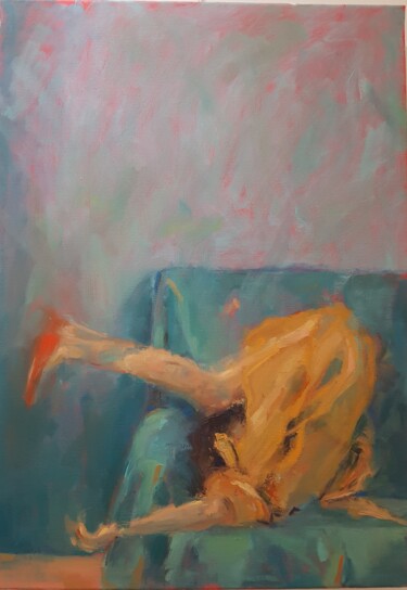 Peinture intitulée "Etre toute retournée" par Isabelle Cotillard, Œuvre d'art originale, Huile Monté sur Châssis en bois