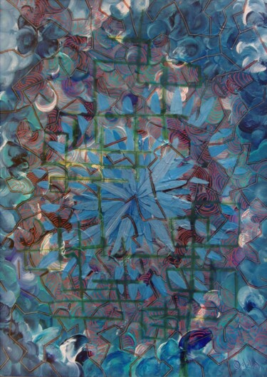Painting titled "Bleu et" by O.M.A., Original Artwork, Acrylic