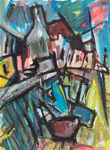 绘画 标题为“Quiberon 28” 由Jean-François Groisy, 原创艺术品, 水粉