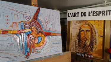 Malerei mit dem Titel "l intuition avec le…" von Frederic Servian, Original-Kunstwerk, Öl